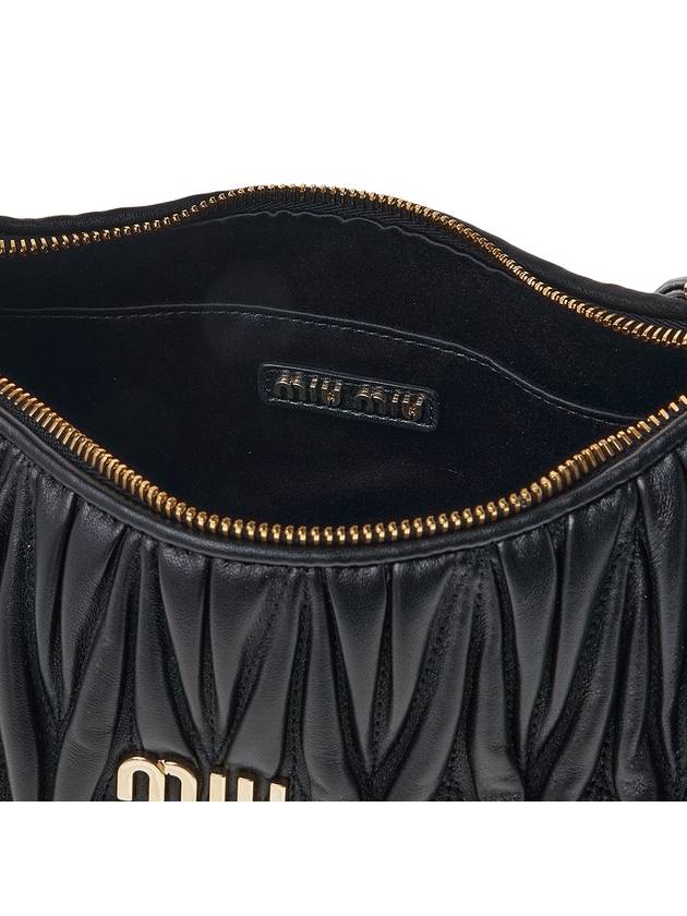 Wander Materasse Nappa Leather Hobo Bag Black - MIU MIU - BALAAN 11