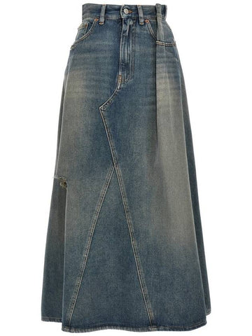 Mm6 Maison Margiela Delavé Denim Skirt - MAISON MARGIELA - BALAAN 1