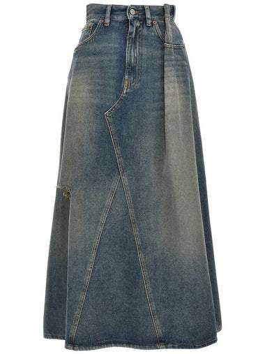 Mm6 Maison Margiela Delavé Denim Skirt - MAISON MARGIELA - BALAAN 1