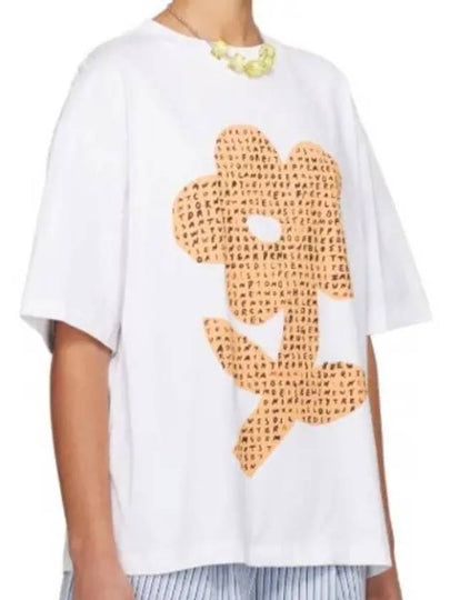 Floral Print Cotton Short Sleeve T-Shirt White - MARNI - BALAAN 2