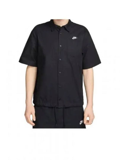 Club Oxford Short Sleeve Shirt Black - NIKE - BALAAN 2