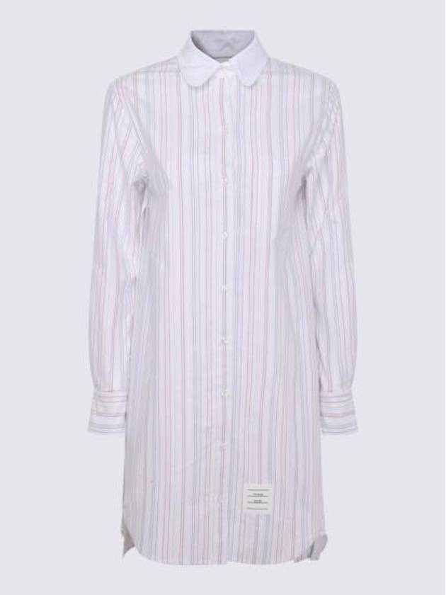 Pleated Back Striped Oxford Short Dress - THOM BROWNE - BALAAN 2