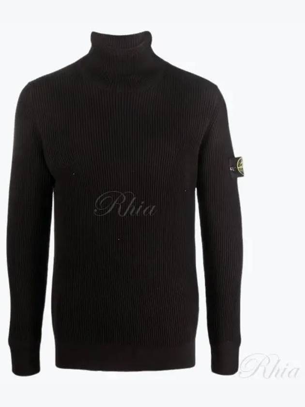 Wappen Patch Wool Turtleneck Black - STONE ISLAND - BALAAN 2