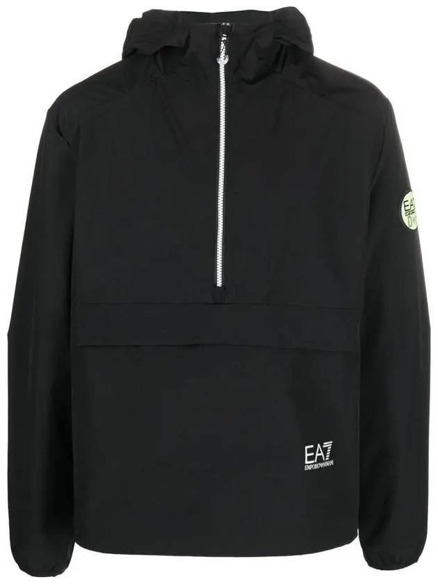 Logo Hooded Anorak Black - EMPORIO ARMANI - BALAAN 3