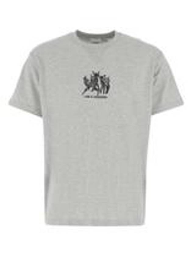 Embroidered Deer Short Sleeve T-Shirt Grey - BURBERRY - BALAAN 2