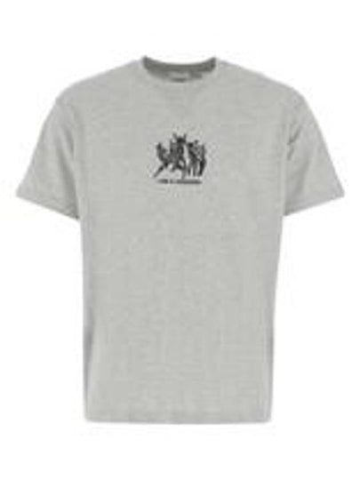 Embroidered Deer Short Sleeve T-Shirt Grey - BURBERRY - BALAAN 2