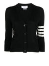 4 Bar Relaxed Fit Fine Merino Wool Cardigan Black - THOM BROWNE - BALAAN 2