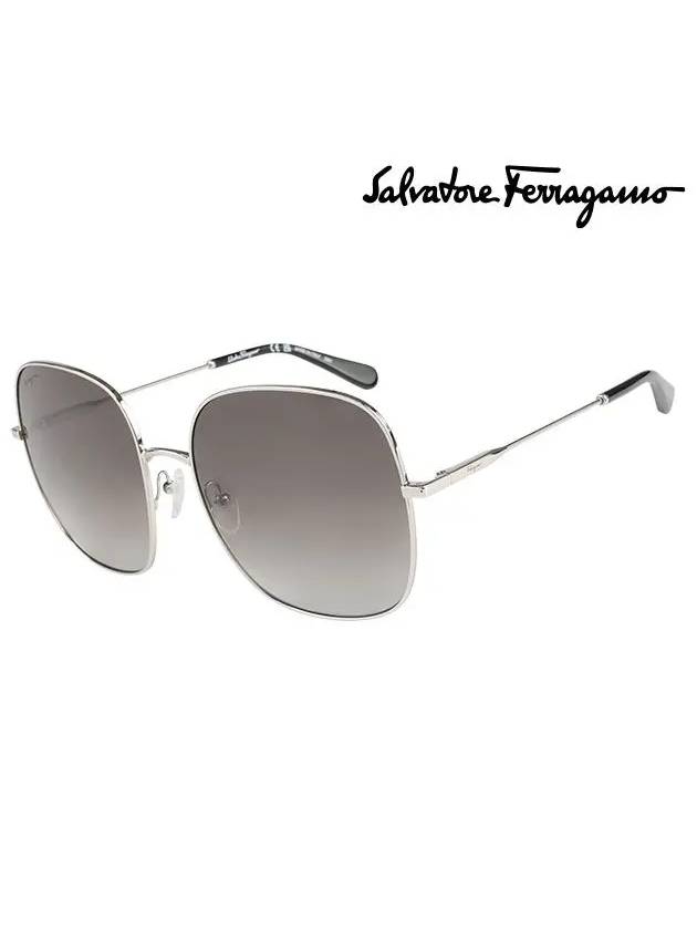 Eyewear Square Metal Sunglasses Grey - SALVATORE FERRAGAMO - BALAAN 3