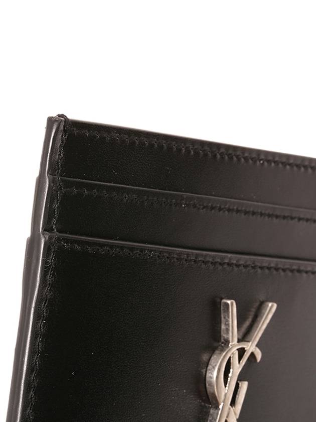 Monogram Card Case in Smooth Leather Black - SAINT LAURENT - BALAAN 6