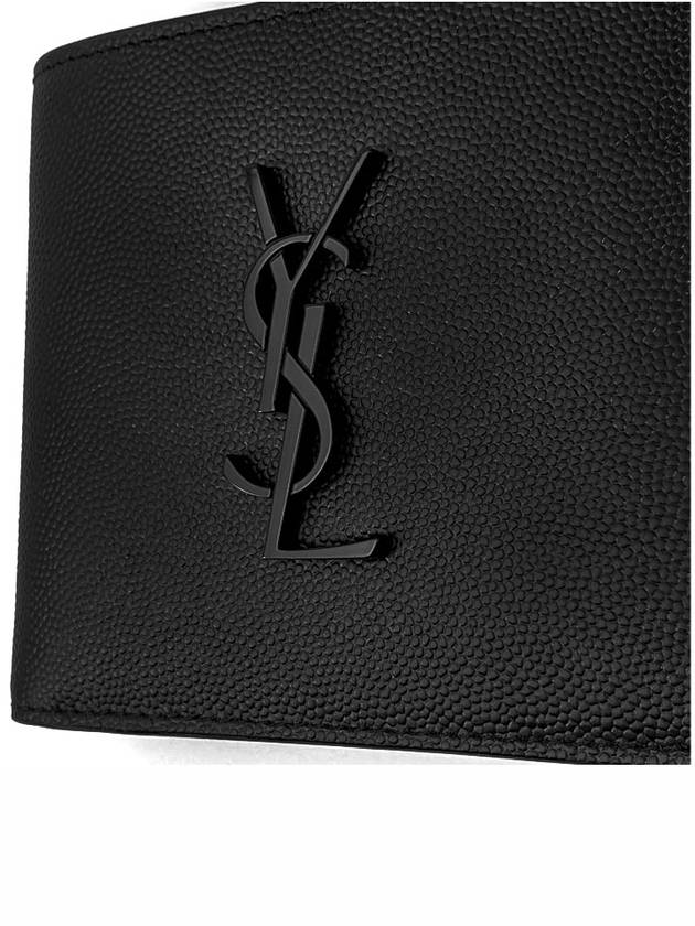 Cassandre  Leather Half Wallet Black - SAINT LAURENT - BALAAN 8