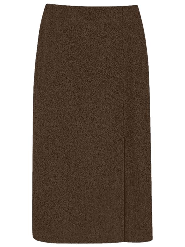 Classic Herringbone Wool Skirt Brown - ARIFF - BALAAN 1