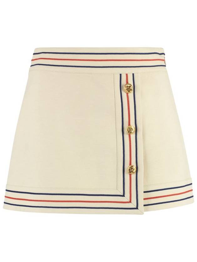 Cotton Linen Short A-Line Skirt Ivory - GUCCI - BALAAN 2