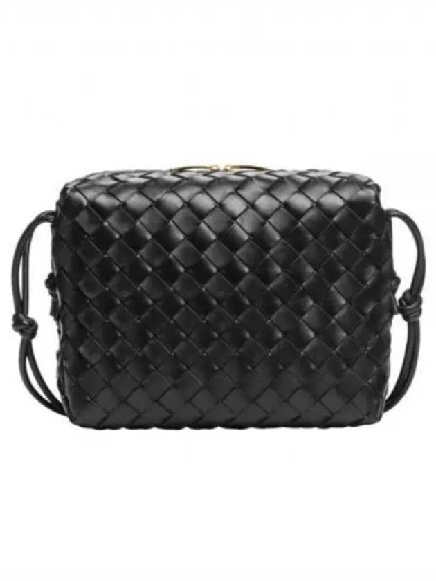 Loop Intrecciato Weaving Small Cross Bag Black - BOTTEGA VENETA - BALAAN 2