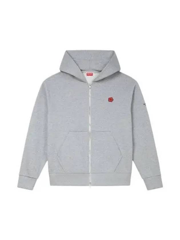 Boke Flower Embroidery Zip-Up Hoodie Grey - KENZO - BALAAN 2