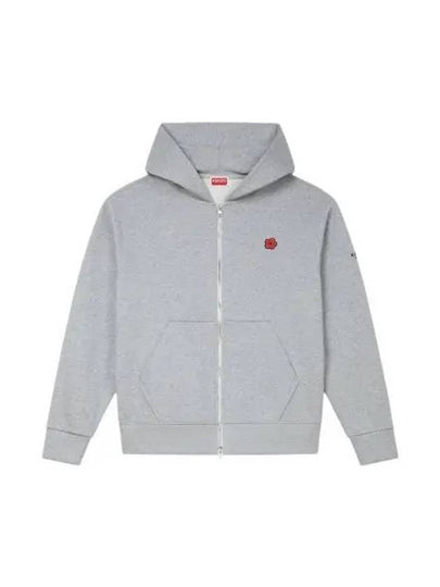 Boke Flower Embroidery Zip-Up Hoodie Grey - KENZO - BALAAN 2