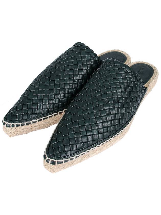 Intrecciato Espadrille Mule Dark Green - BOTTEGA VENETA - BALAAN 3