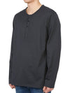 Henley Long Sleeve T-Shirt Charcoal - TEN C - BALAAN 5