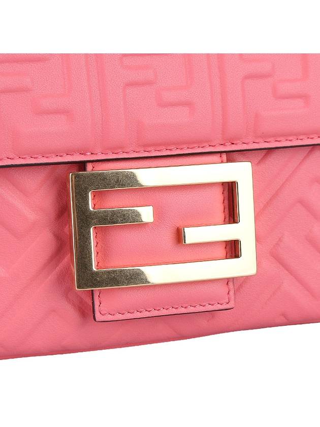 baguette emboss FF chain mini shoulder bag pink - FENDI - 9