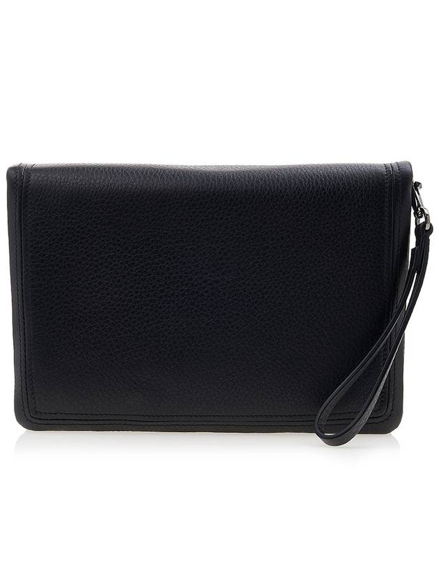 One-Stud Nappa Leather Clutch Bag Black - VALENTINO - BALAAN 4