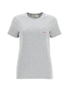 Tricolor Fox Patch Classic Pocket Short Sleeve T-Shirt Grey - MAISON KITSUNE - BALAAN 1