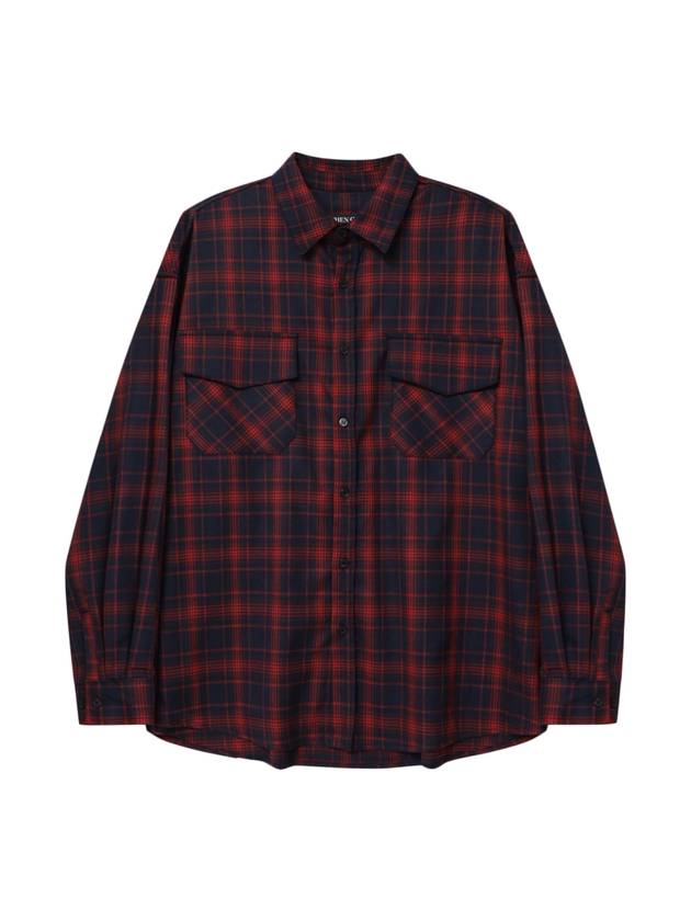 Wire Check Over Long Sleeves Shirt Red - THEN OUR - BALAAN 1