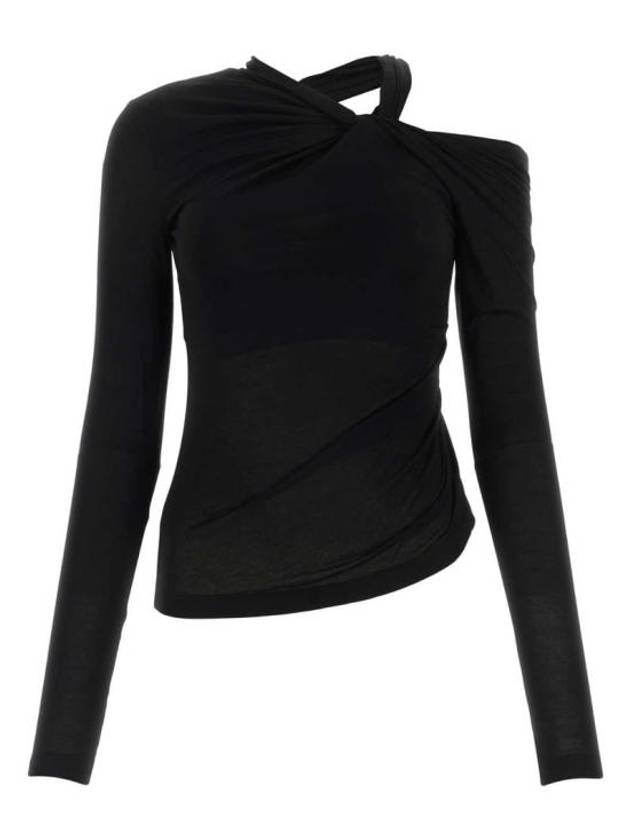 Cold Shoulder Long Sleeve T-Shirt Black - HELMUT LANG - BALAAN 2