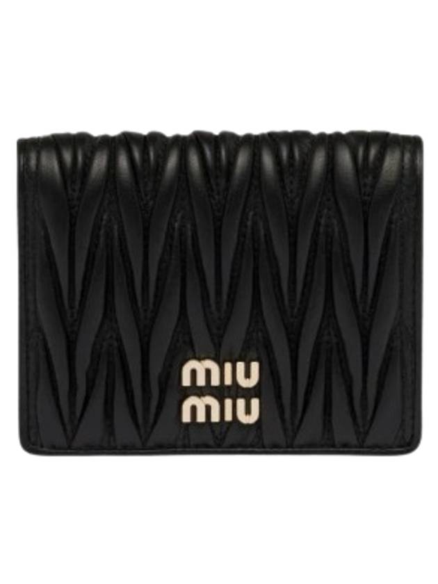 Matelasse Leather Half Wallet Black - MIU MIU - BALAAN 2