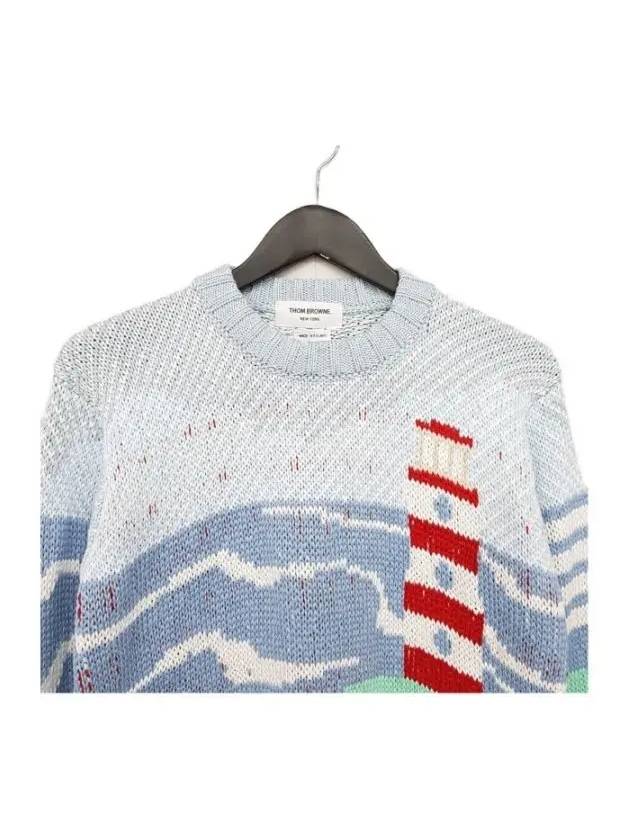 Crepe Sea Scenic Crewneck Cotton Knit Top - THOM BROWNE - BALAAN 4