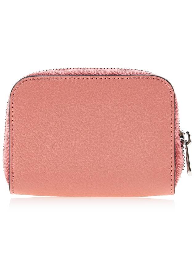 Women's Gancini Logo Zipper Card Wallet Pink - SALVATORE FERRAGAMO - BALAAN 4