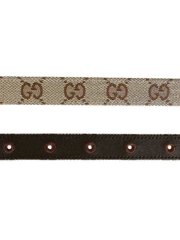 GG Marmont Thin Canvas Belt Beige - GUCCI - BALAAN 5