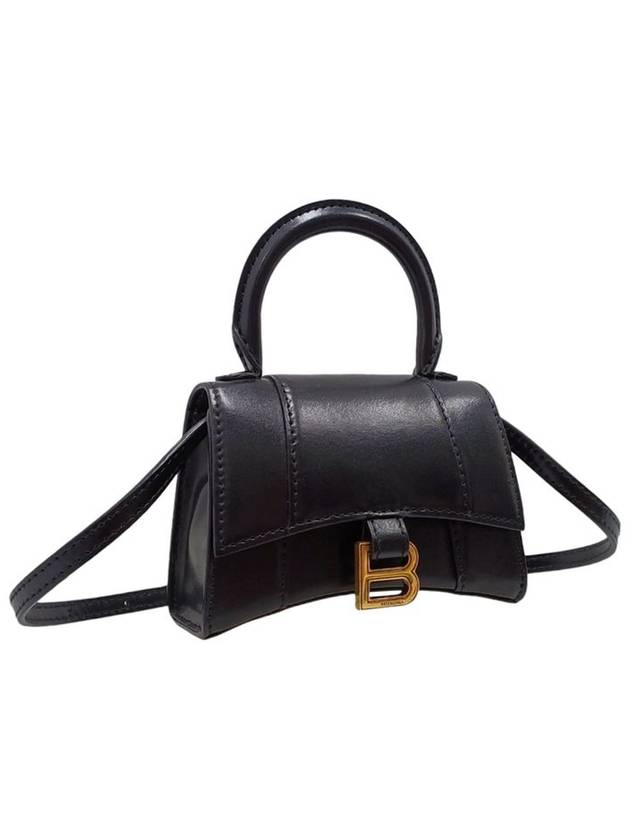 Women s 637372 Black Hourglass Mini Top Handle Tote Bag Strap - BALENCIAGA - BALAAN 2