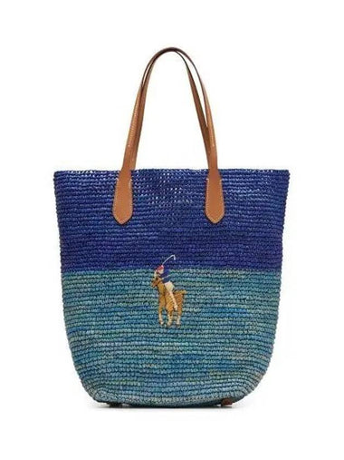 W Raffia Medium North South Tote Multi - POLO RALPH LAUREN - BALAAN 1