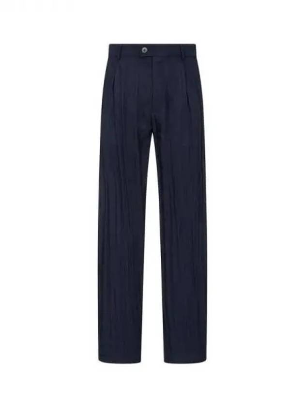 Men s Tuck Point Wrinkle Trousers Pants Navy 270984 - GIORGIO ARMANI - BALAAN 1