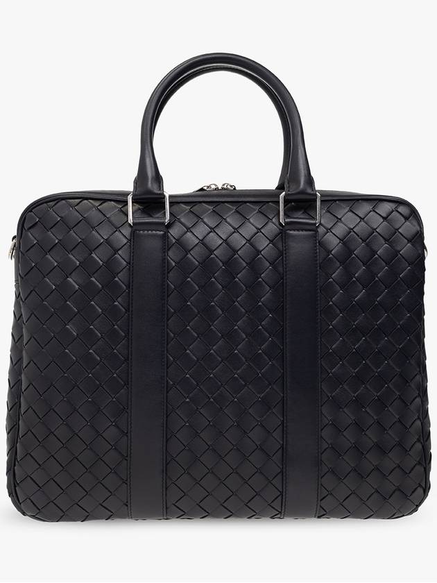 Bottega Veneta ‘Classic Intrecciato Large’ Briefcase, Men's, Navy Blue - BOTTEGA VENETA - BALAAN 3