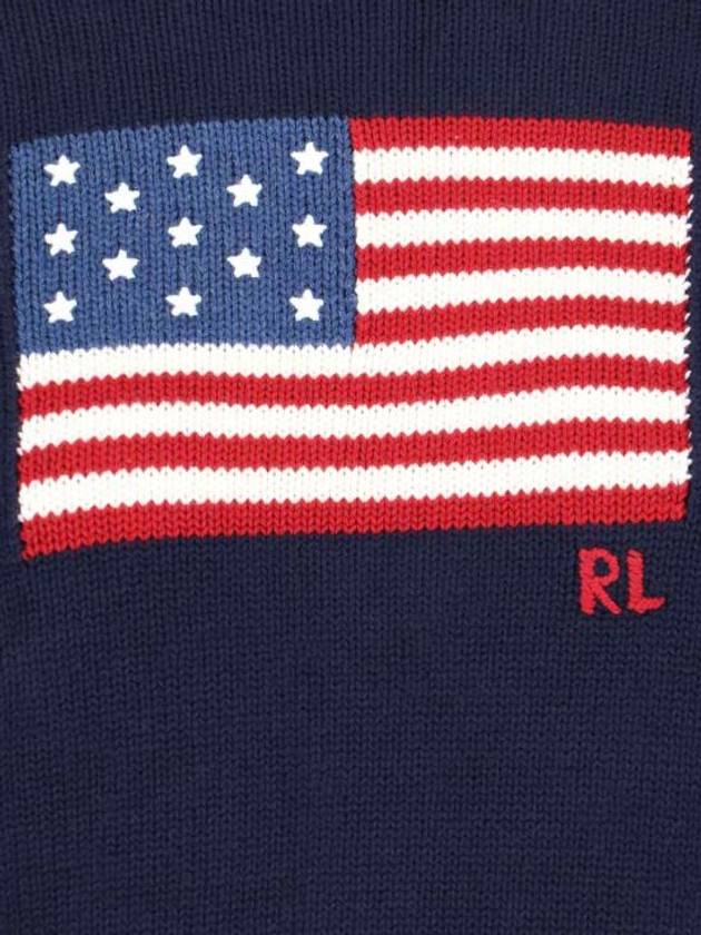 Flag Cotton Crew Neck Knit Top Navy - POLO RALPH LAUREN - BALAAN 4