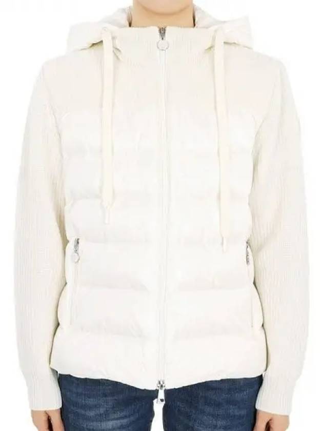 Women s Tricot Mix Down Zip Up Jacket Ivory 9B00010 M1241 034 1084860 - MONCLER - BALAAN 1