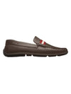 Men's Pierced Striped Leather Loafers Brown - BALLY - BALAAN 1