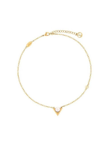 V For Vuitton Pearl And Metal Necklace Gold - LOUIS VUITTON - BALAAN 1