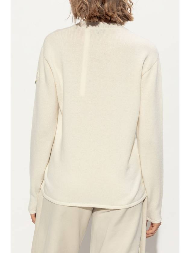 Willow Smith Eyelet Wool Cashmere Knit Top White Ivory - MONCLER - BALAAN 5