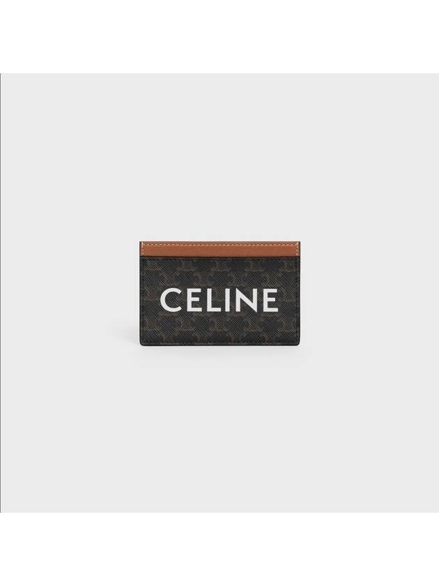 Triomphe Canvas Logo Card Wallet Tan - CELINE - BALAAN 8