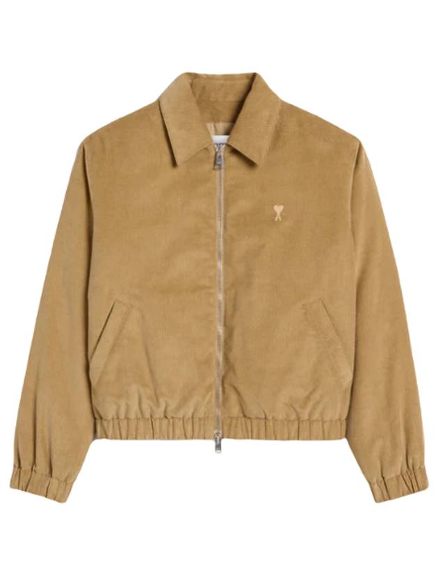 De Coeur Corduroy Bomber Jacket Sand - AMI - BALAAN 7