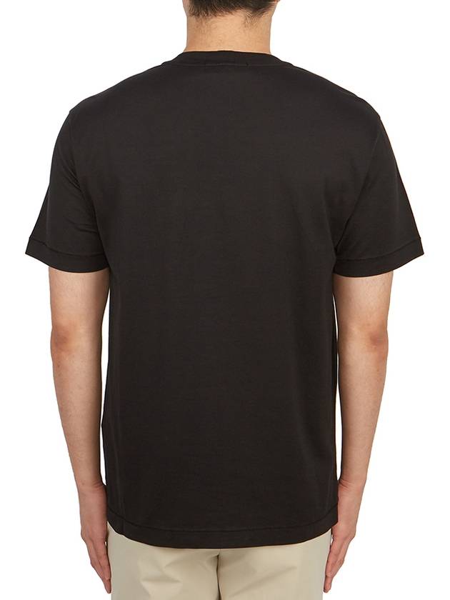 Slimfit Cotton Jersey Short Sleeve T-shirt Black - STONE ISLAND - BALAAN 5