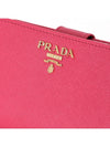 gold logo Saffiano medium wallet pink - PRADA - BALAAN.