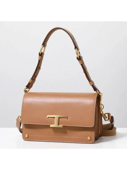 Timeless T Logo Small Satchel Shoulder Bag Brown - TOD'S - BALAAN 2