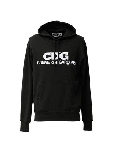 CDG logo print hoodie black - COMME DES GARCONS - BALAAN 1