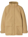 Check Hooded Quilted Jacket Beige - BURBERRY - BALAAN 1