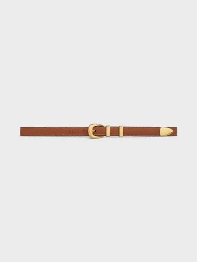 Women's Small Western Natural Calfskin Belt Tan - CELINE - BALAAN 2