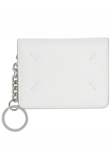 Stitch Keychain Bifold Card Wallet White - MAISON MARGIELA - BALAAN 1