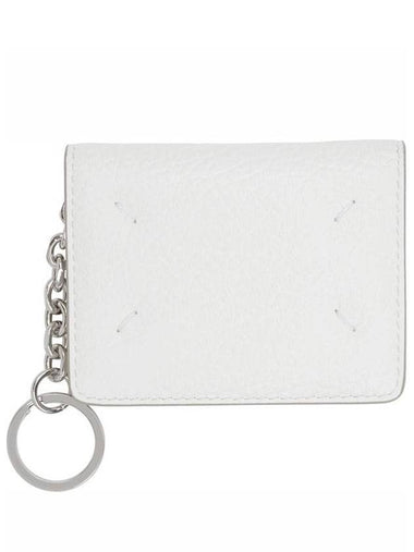 Stitch Keychain Bifold Card Wallet White - MAISON MARGIELA - BALAAN 1