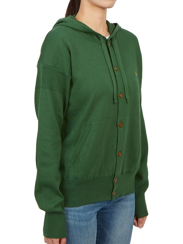 Embroidered Logo Hoodie Cardigan Green - VIVIENNE WESTWOOD - BALAAN 7